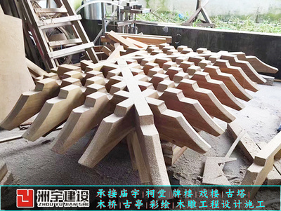 烟台古建门楼施工与牌楼修缮的木工工程建设